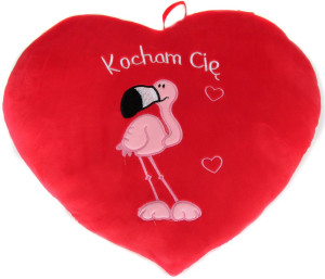 Poduszka serce flaming Kocham Cię - 30cm - pluszak, maskotka