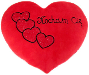 Poduszka Love Kocham Cię Serce - 37cm - pluszak, maskotka