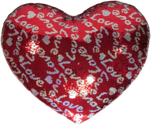 Poduszka Serce Love Cekinowe - 60cm - pluszak, maskotka