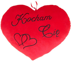 Poduszka Serce Kocham Cię - 37cm - pluszak, maskotka