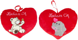 Poduszka Serce Kocham Cię Miś / Słoń - 30cm - pluszak, maskotka