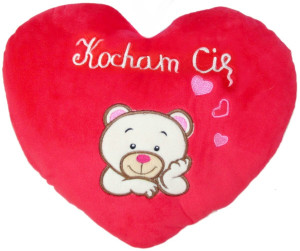 Poduszka Serce Kocham Cię Miś - 30cm - pluszak, maskotka