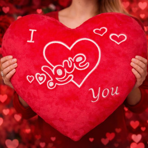 Poduszka I Love You Serce - 48cm - pluszak, maskotka