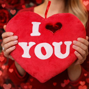 Poduszka I Love You Serce - 20cm - pluszak, maskotka