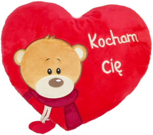 Poduszka Miś Kocham Cię Serce - 30cm - pluszak, maskotka
