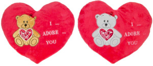 Poduszka Serce Miś I Adore You 2 kolory - 37cm Dowolny / Mix - pluszak, maskotka