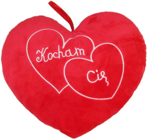 Poduszka Kocham Cię Serce - 48cm - pluszak, maskotka