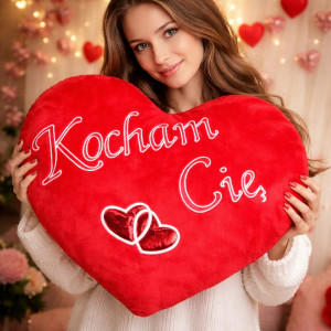 Poduszka Kocham Cię Serce Gigant - 80cm - pluszak, maskotka