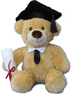 Miś Absolwent Szkolny Czarny - 27cm - pluszak, maskotka