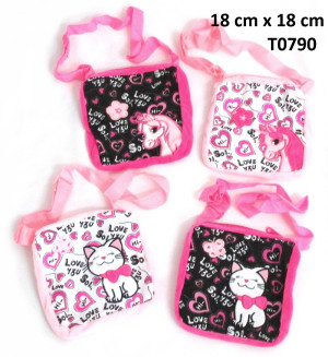 Torebka jednorożec / kot 4 wzory - 18cm Dowolny / Mix - pluszak, maskotka
