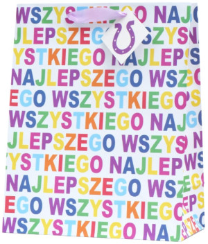 Torebka Prezentowa Wszystkiego Najlepszego - 32cm - pluszak, maskotka