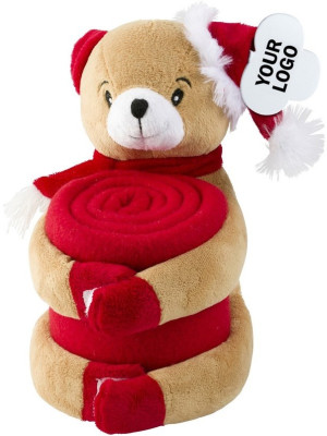 Pluszak miś z kocykiem polarowym - 25cm - pluszak, maskotka