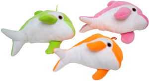 Delfin 3 kolory - 20cm Pomarańczowy - pluszak, maskotka