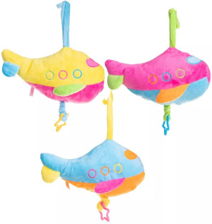 Samolocik muzyczny 3 kolory - 30cm Różowy - pluszak, maskotka