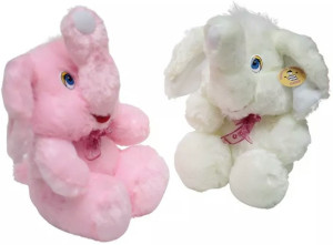 Słoń 2 kolory z kokardą słonik - 25cm Różowy - pluszak, maskotka