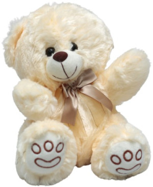 Miś kremowy z kokardą - 31cm - pluszak, maskotka