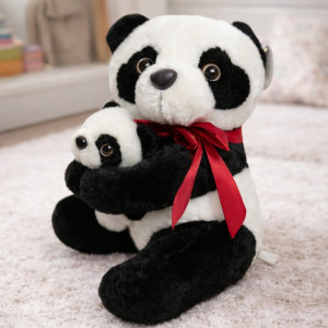 Miś Panda z Młodym - 28cm - pluszak, maskotka