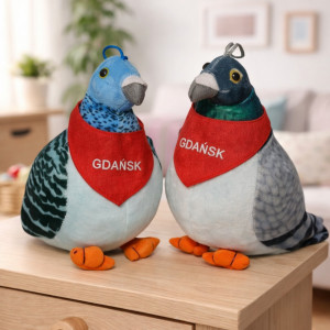 Gołąbek 2 kolory Ptak Gdańsk - 21cm Dowolny / Mix - pluszak, maskotka