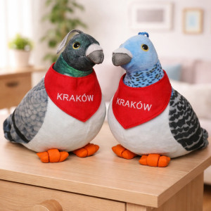 Gołąbek 2 kolory Ptak Kraków - 21cm Dowolny / Mix - pluszak, maskotka