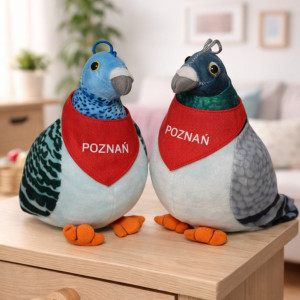 Gołąbek 2 kolory Ptak Poznań - 21cm Dowolny / Mix - pluszak, maskotka