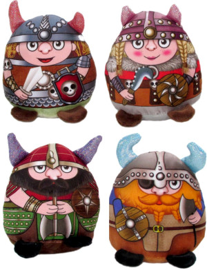 Wiking 4 wzory - 13cm Czerwony - pluszak, maskotka