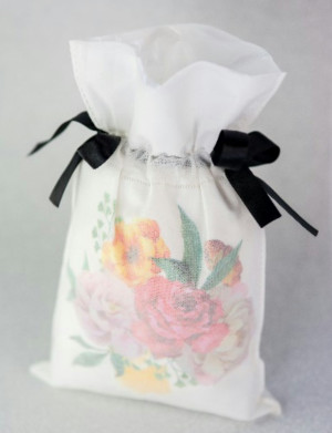 Worek torebka prezentowa róże - 30cm - pluszak, maskotka