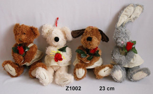 Zwierzątko z kwiatkiem 4 wzory - 23cm - pluszak, maskotka
