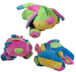 Zwierzęta Kolorowe Mix Kotek Piesek Żyrafa - 25cm - pluszak, maskotka