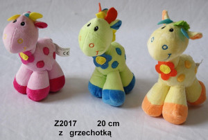 Żyrafa Grzechotka 3 kolory - 20cm Dowolny / Mix - pluszak, maskotka