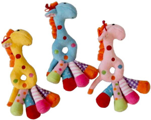 Żyrafa Baby grzechotka 3 kolory (Głos) - 18cm Dowolny / Mix - pluszak, maskotka