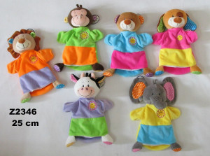 Zwierzęta Mix 6 wzorów Pacynka - 25cm - pluszak, maskotka
