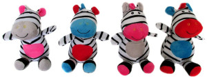 Zebra 4 kolory Grzechotka - 22cm Czerwony - pluszak, maskotka