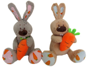 Zajączek z marchewką Baby 2 kolory - 22cm Dowolny / Mix - pluszak, maskotka
