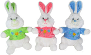 Zajączek Królik w bluzce 3 kolory - 25cm Zielony - pluszak, maskotka