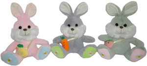 Królik Zajączek 3 kolory - 22cm Różowy - pluszak, maskotka