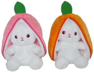 Królik 2 kolory Zajączek - 18cm Pomarańczowy - pluszak, maskotka