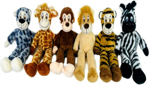 Zwierzęta Pantera Żyrafa Małpka Lew Tygrys Zebra - 35cm - pluszak, maskotka