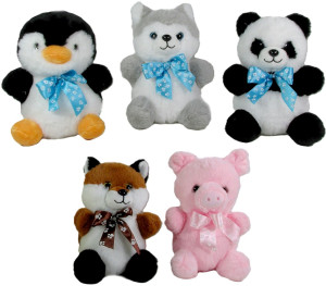 Zwierzęta Mix Pingwinek Piesek Husky Miś Panda Lisek Świnka Zapa - pluszak, maskotka