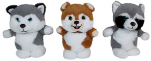Piesek Husky Wiewiórka Szop Pracz w torbie Mix - 25cm - pluszak, maskotka