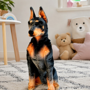 Piesek Doberman Siedzący DUBI - 66cm - pluszak, maskotka