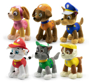 Psi Patrol 6 modeli Marshall Chase Rubble Skye – 29cm Czerwony - pluszak, maskotka