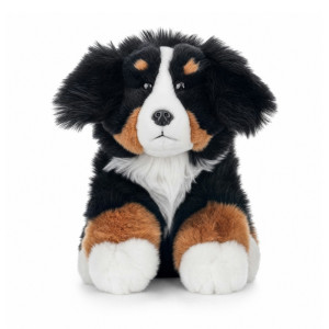 Piesek Berneński Czarny Bernardyn Siedzący Realistyczny - 23cm - pluszak, maskotka