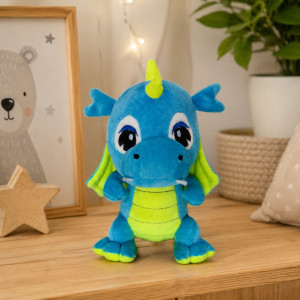 Smok Dinozaur Niebiesko-Żółty - 15cm - pluszak, maskotka