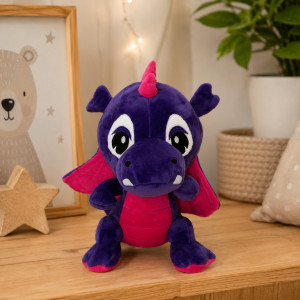 Smok Dinozaur Fioletowo-Różowy - 15cm - pluszak, maskotka