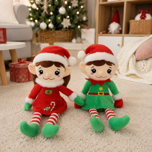Elf Skrzat Świąteczny 2 kolory - 25/15cm Czerwony - pluszak, maskotka