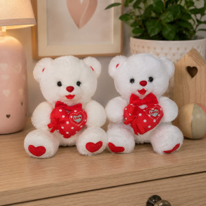 Miś Love 2 kolory - 20cm Kremowy - pluszak, maskotka