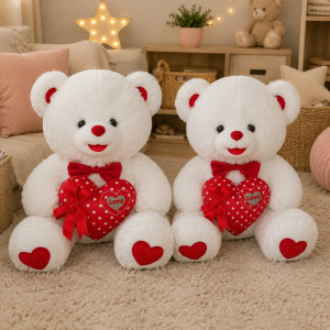 Miś Love 2 kolory - 60cm Kremowy - pluszak, maskotka