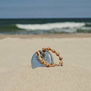 Bransoletka pleciona Bransoletka pleciona z drewnianymi koralikami piaskowyy Beads M&L M Hippie style