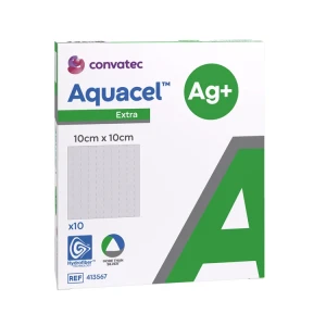 Aquacel Ag+ Extra antybakteryjny opatrunek hydrowłóknisty 1 szt 15cm x 15cm