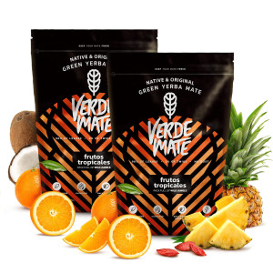 Dwupak Yerba Mate 2x Verde Mate Green Frutos Tropicales 500g (1kg Suszu) Owoce Tropikalne – Venusti | Brazylijska Zielona Yerba (Green Mate)